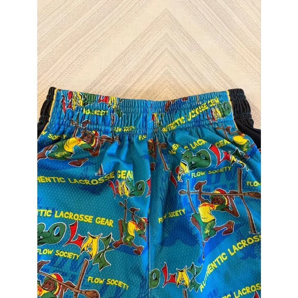 Flow Society Boys Youth Small Blue Athletic Shorts Limbo Lax Pockets Size Small